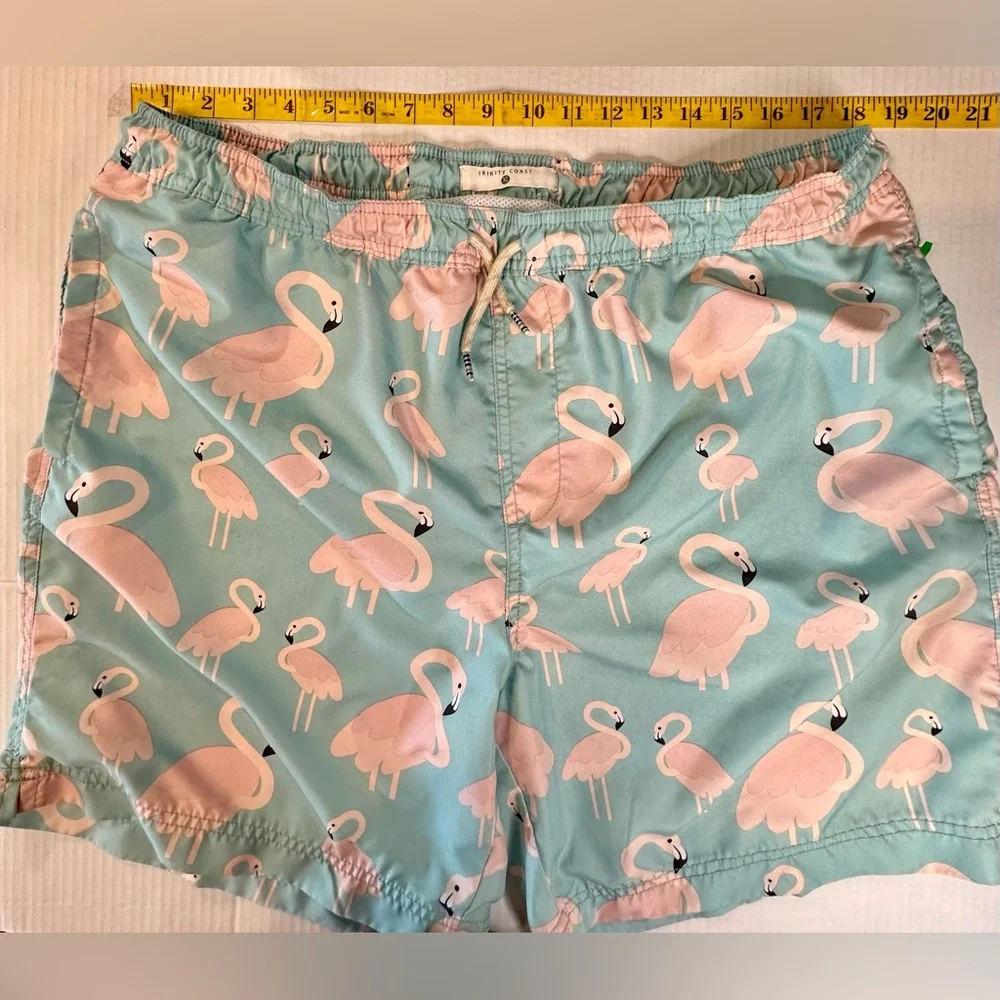 Trinity Coast Men’s Pink Flaming Baby Blue Swim Trunks Liner Size‎ XL Pre-Owned